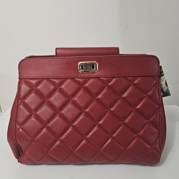 NWT! Badgley Mischka Quilted Red Mini Tote! - Picture 1 of 9